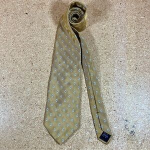 Brooks Brothers Makers Mens Yellow Jacquard Paisley Teardrops Tie Silk Italy USA